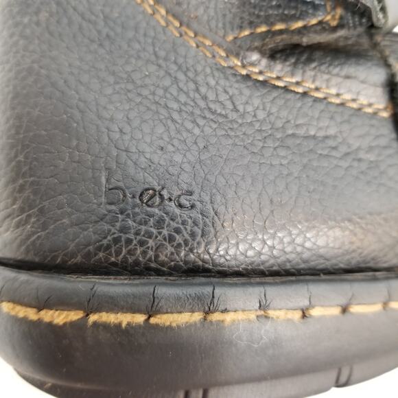 b.o.c Women's Black Pebbled Leather Flat Heel Riding Boots Size 11 - Picture 8 of 13